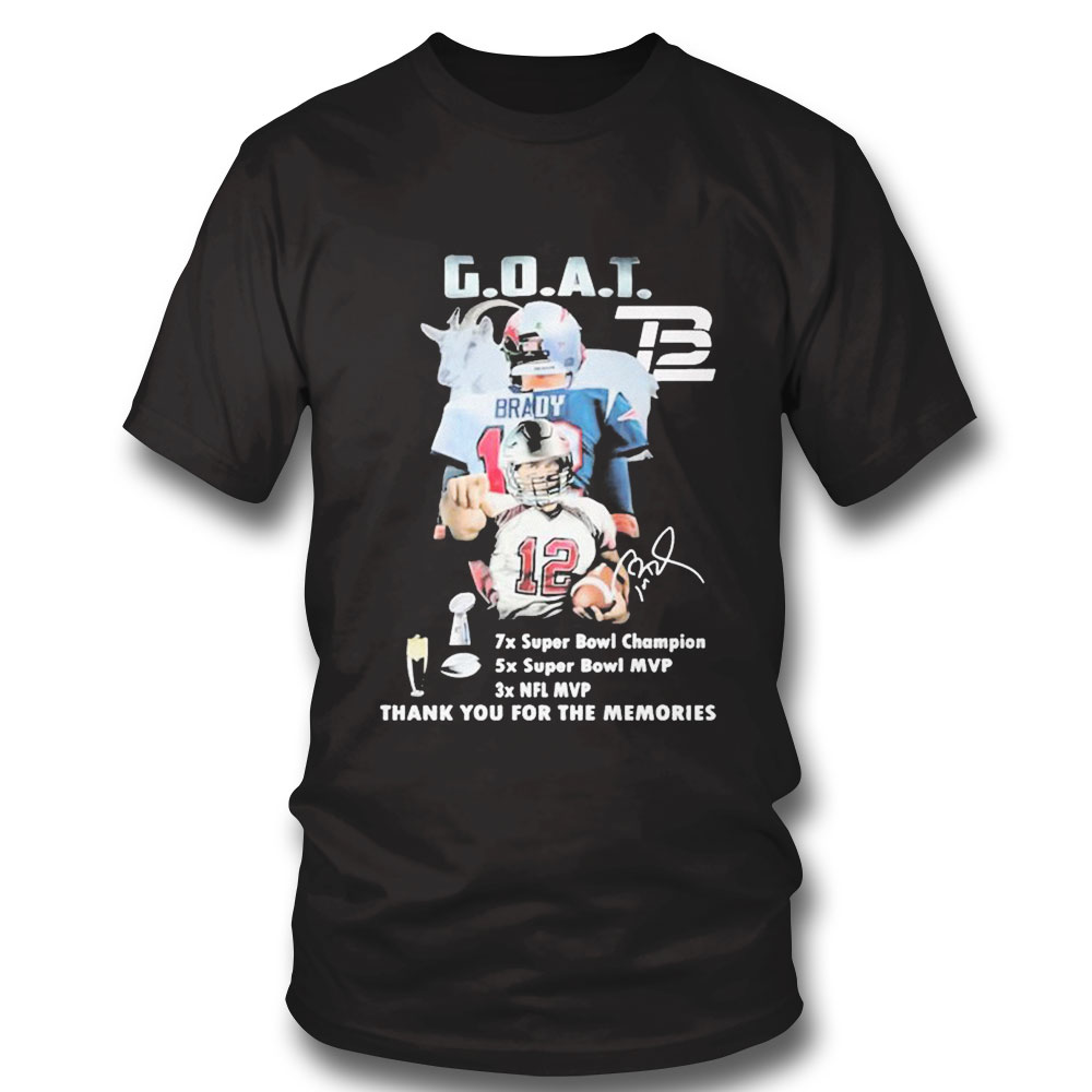 Tom Brady The Goat 2000 2023 Thank You For The Memories Shirt Ladies Tee