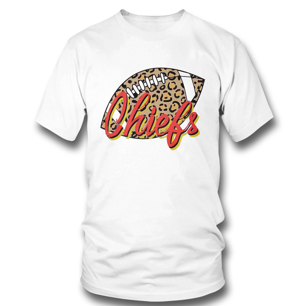 Chiefs Football Leopard Print Football Shirt Ladies Tee