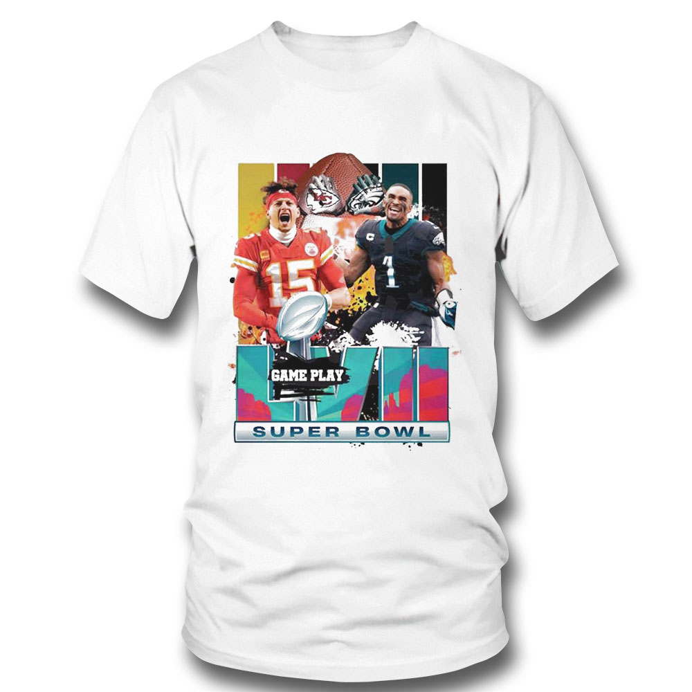 Game Play Super Bowl Lvii Mohames Chiefs Vs Hurt Eagles Shirt Ladies Tee