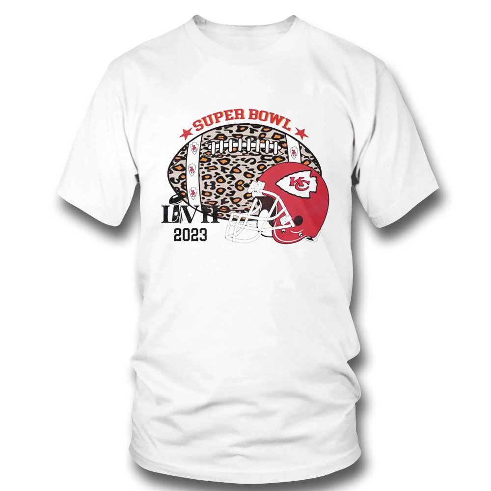 Kansas City Chiefs Leopard Gameday Super Bowl 2023 Football Shirt Ladies Tee