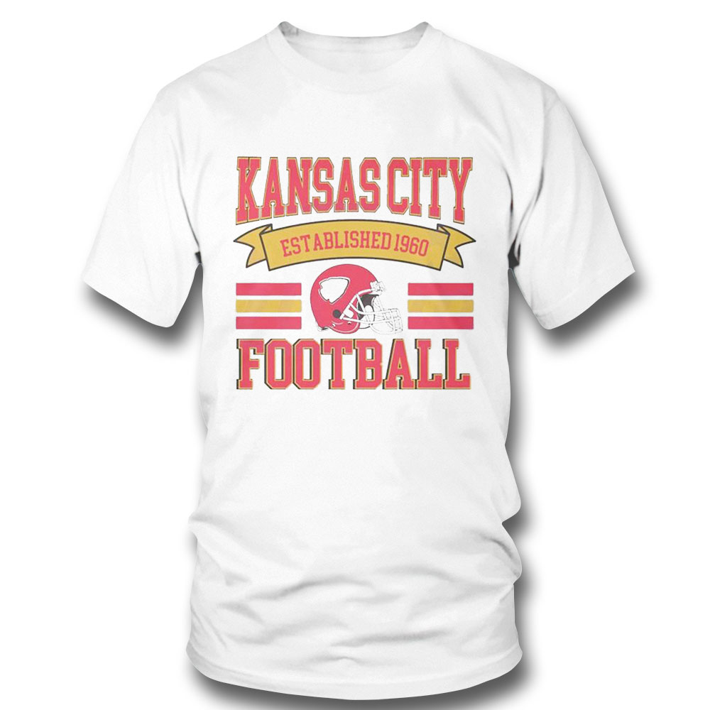 Kansas City Chiefs Travis Kelce Helmet Signature Shirt Ladies Tee