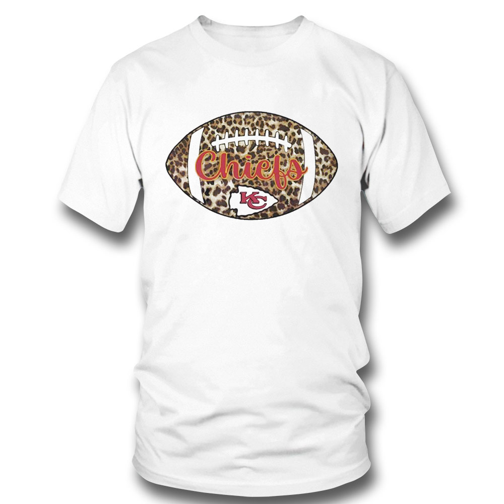 Kc Chiefs Leopard Print Football Shirt Ladies Tee