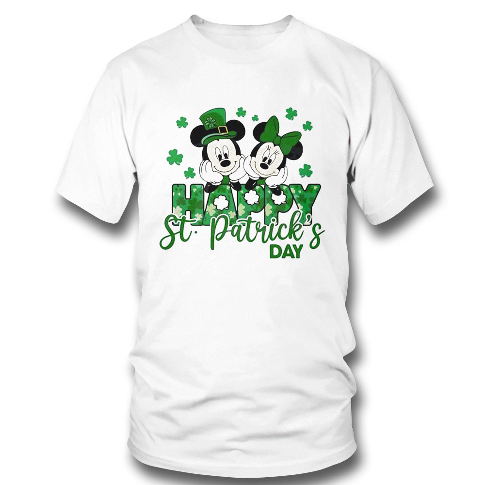 Mickey And Minnie Happy St Patricks Day Shamrock Shirt Hoodie