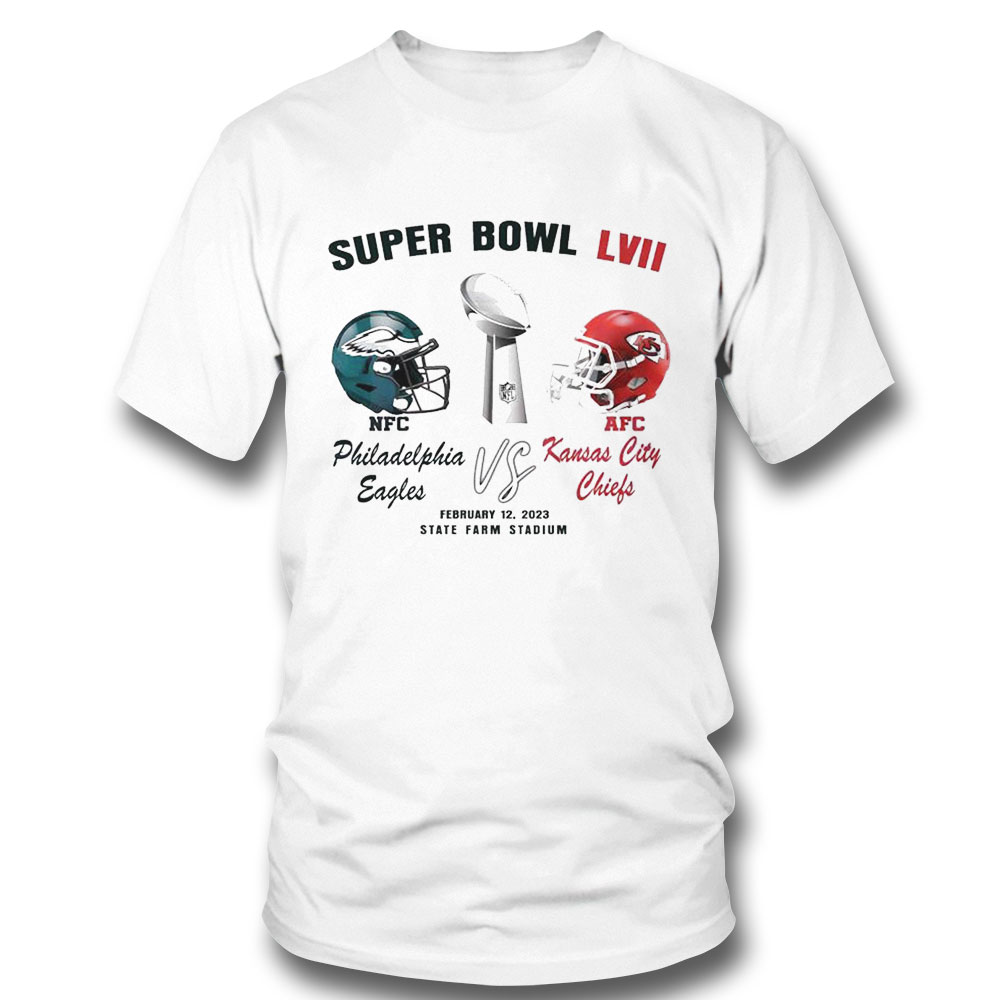 Philadelphia Eagles Vs Kansas City Chiefs Super Bowl Lvii 2023 Shirt Ladies Tee