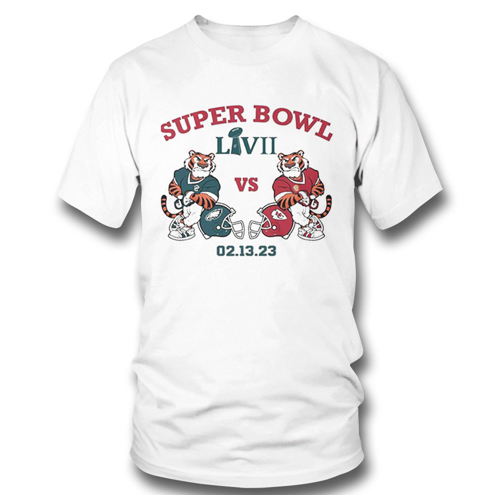 Super Bowl Lvii 2023 Mickey Mouse Phi Eagles Vs Kc Chiefs Shirt Ladies T-shirt