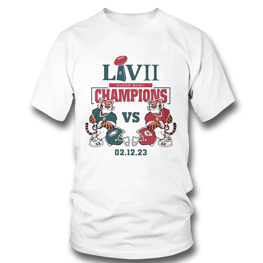 Tigers Eagles Vs Chiefs Super Bowl Lvii Champions 2023 Shirt Ladies T-shirt