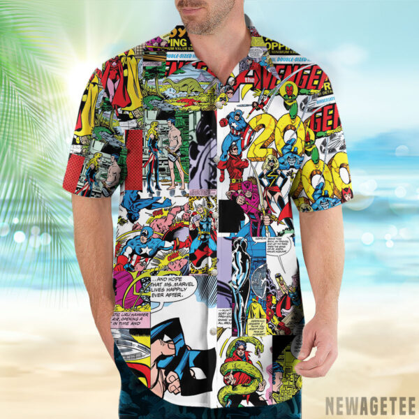 The Avengers 200 The Child Is Father To By George Pérez Hawaiian Shirt Short Sleeve Button Up