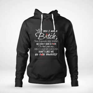 1 Hoodie Yes I Am A Bitch Yes I Speak My Mind No I Dont Give A Fuck What You Say Yes I Stand My Ground T Shirt