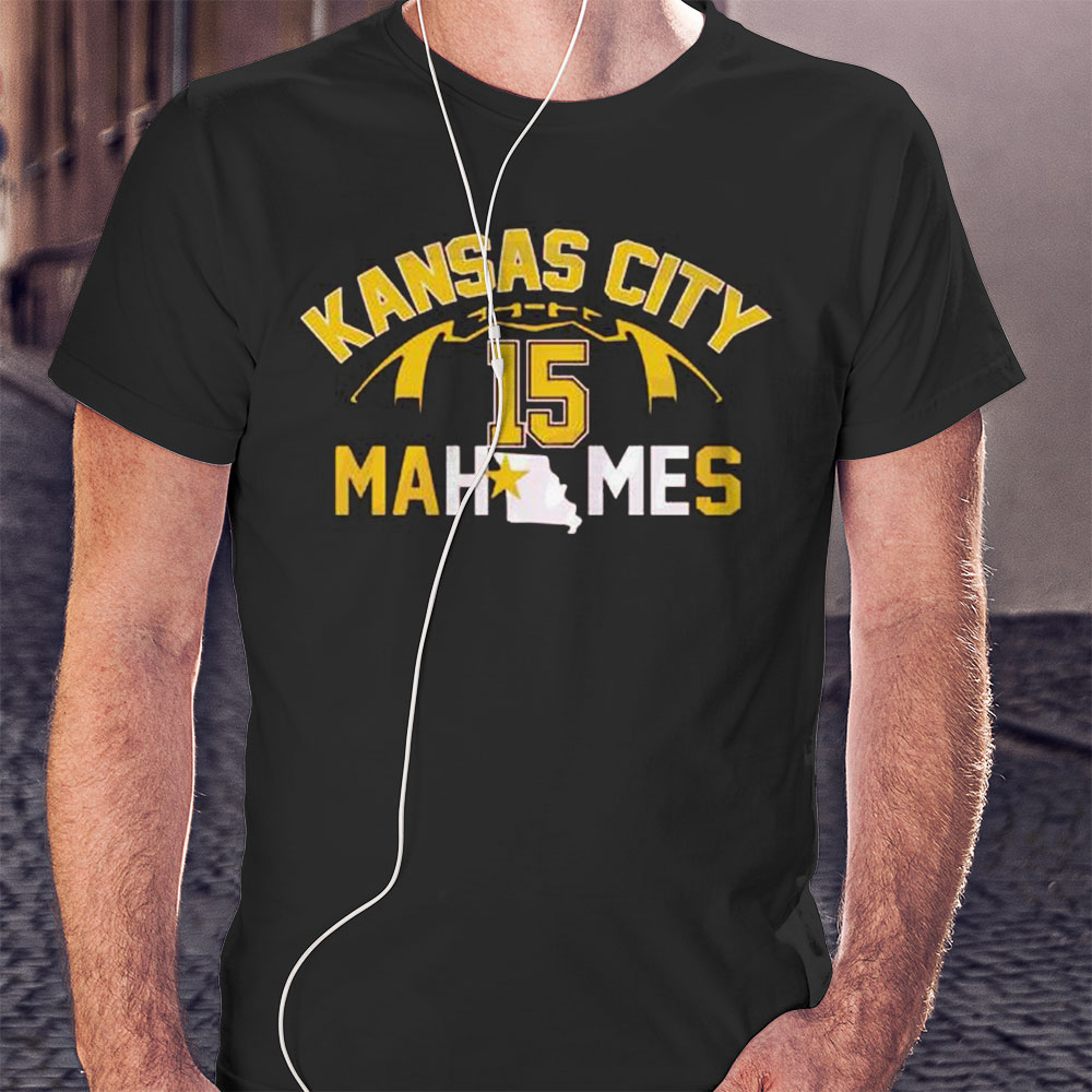 Kansas City 15 Mahomes Football Shirt Longsleeve