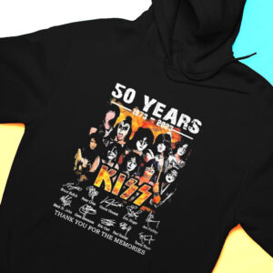 Hoodie 50 Years 1973 2023 Kiss Signature Thank You For The Memories Shirt Hoodie