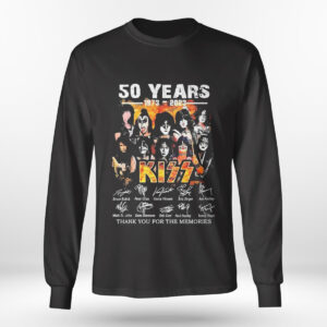 Longsleeve shirt 50 Years 1973 2023 Kiss Signature Thank You For The Memories Shirt Hoodie