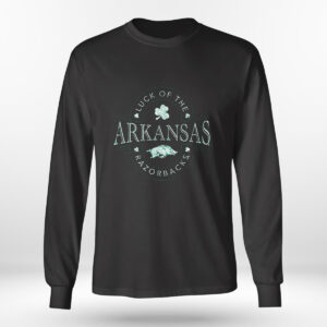 Longsleeve shirt Arkansas Razorbacks Lucky Shamrock St Patricks Day T Shirt