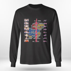 Longsleeve shirt Jayhawks K J Adams Dajuan Harris Joseph Yesufu Bill Self Signature Shirt Hoodie