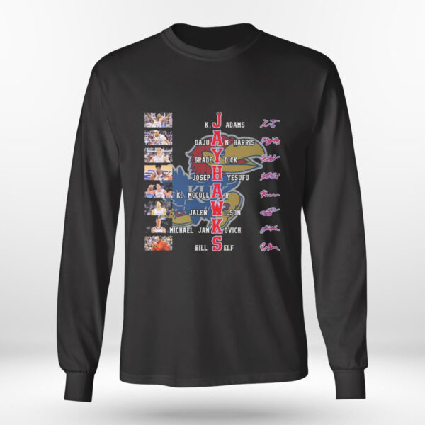 Jayhawks K J Adams Dajuan Harris Joseph Yesufu Bill Self Signature Shirt, Hoodie