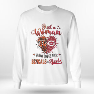 Longsleeve shirt Just A Woman Bengals And Reds Who Love Her Shirt Hoodie