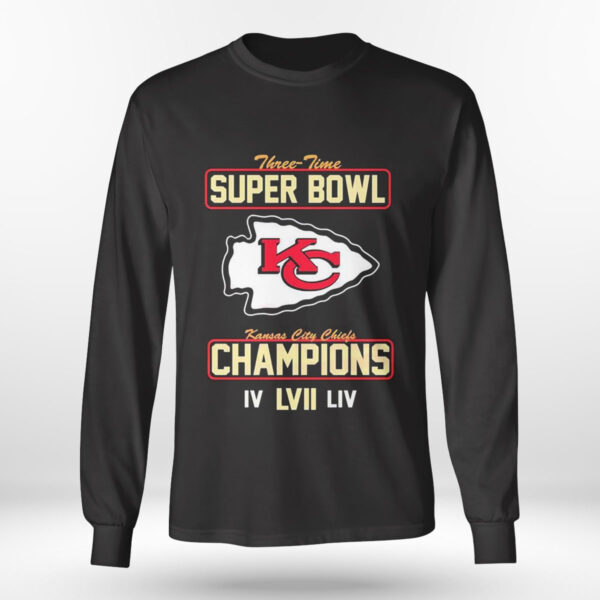 Kansas City Chiefs Super Bowl LVII Champions 3 Time Super Bowl T-Shirt