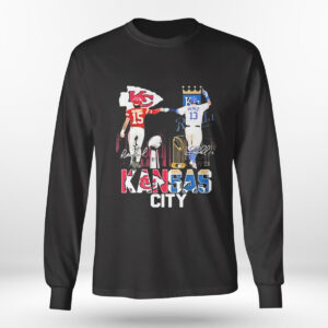 Longsleeve shirt Kansas City Mahomes And Perez Champions Signatures Shirt Hoodie