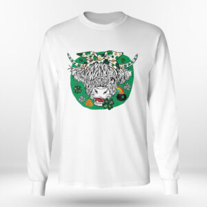 Longsleeve shirt Lucky Heifer St Patrick Heifer Four Leaf Clover Shirt Hoodie