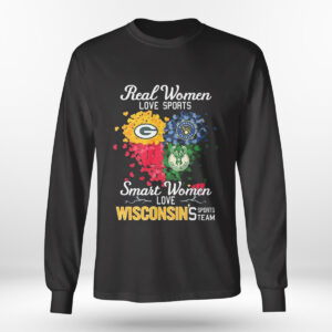 Longsleeve shirt Milwaukee Bucks Real Women Love Sports Smart Women Love Wisconsins Shirt Hoodie