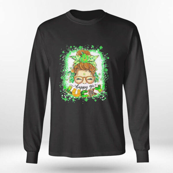 One Lucky Lunch Lady Messy Bun Irish St Patricks Day Shirt, Hoodie