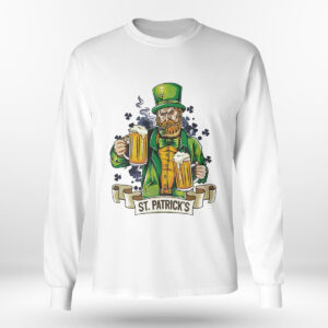 Longsleeve shirt St Patricks Day Irish Man With Pipe And Beer Shirt Hoodie