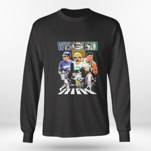 Longsleeve shirt Wisconsin Abbey Road Christian Yelich Aaron Rodgers And Giannis Antetokounmpo Signatures Shirt