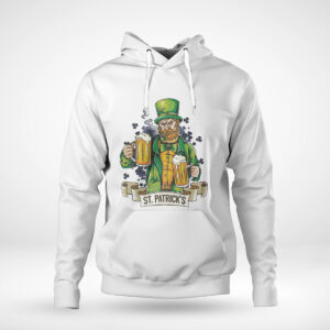 Pullover Hoodie St Patricks Day Irish Man With Pipe And Beer Shirt Hoodie