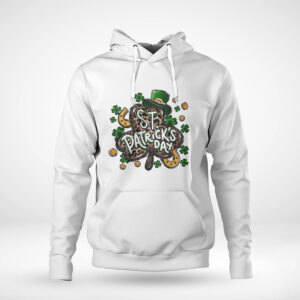 Pullover Hoodie St Patricks Day Leopard Shamrock Shirt Hoodie