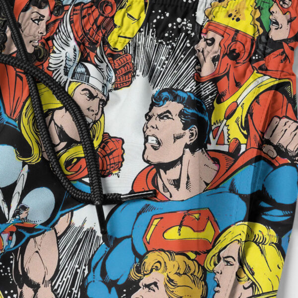 Jla Vs Avengers Comics Interview 1983 Cover By George Pérez Hawaiian Shirt Short Sleeve Button Up