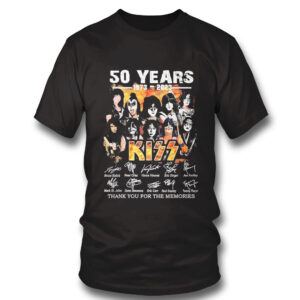 black Shirt 50 Years 1973 2023 Kiss Signature Thank You For The Memories Shirt Hoodie