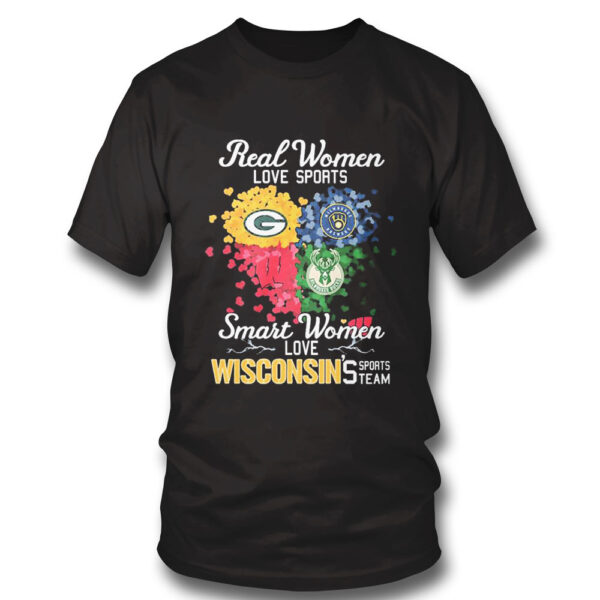 Milwaukee Bucks Real Women Love Sports Smart Women Love Wisconsins Shirt, Hoodie