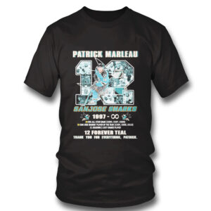 black Shirt Patrick Marleau 12 San Jose Sharks 1997 12 Forever Teal Thank You For Everything Patrick Shirt Hoodie