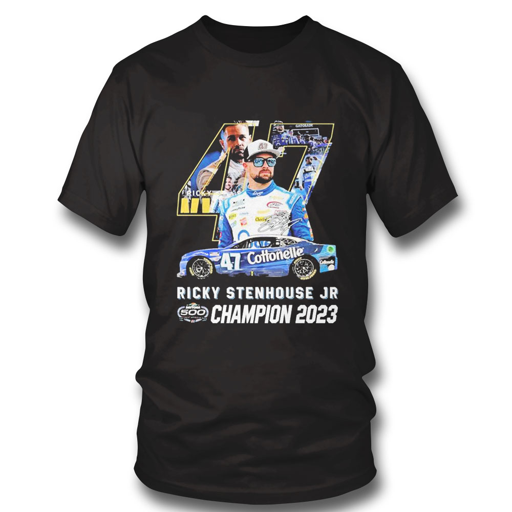 47 Ricky Stenhouse Jr Checkered Flag 2023 Daytona 500 Past Champion Shirt