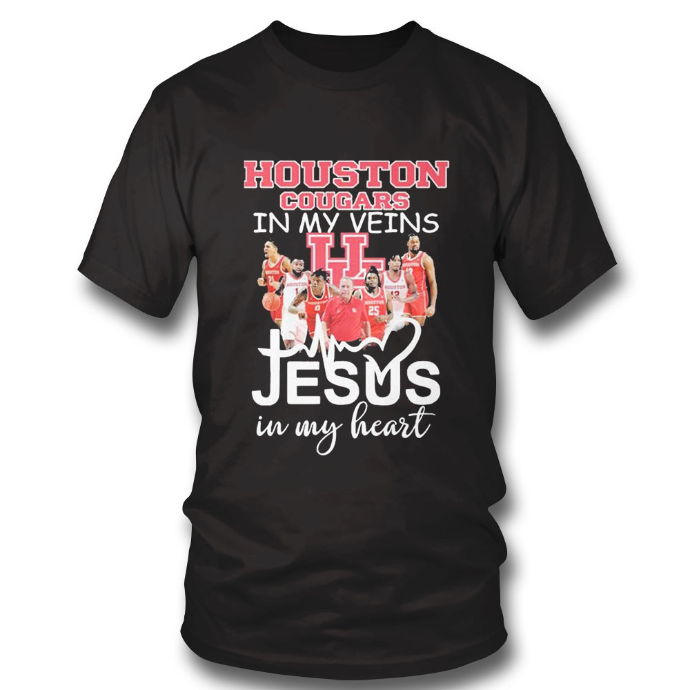 Houston Cougars In My Veins Jesus In My Heart Shirt