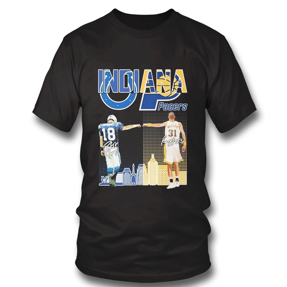 Indiana Skyline Sports Peyton Manning And Reggie Miller Signatures Shirt