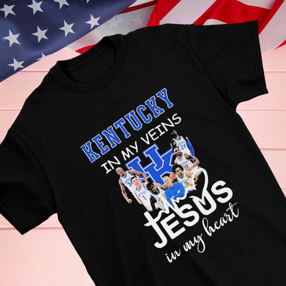 Kentucky Wildcats Basketball In My Veins Jesus In My Heart Shirt Longsleeve T-shirt