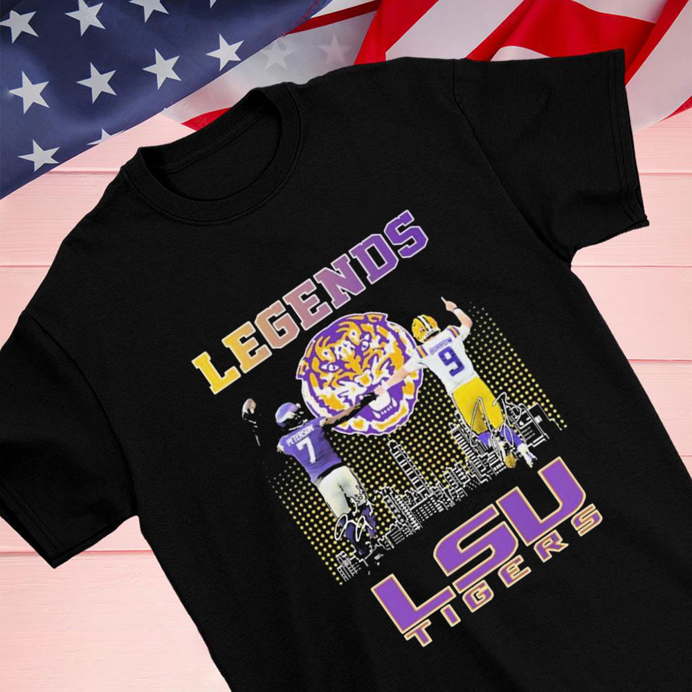 Legends Dave Peterson And Joe Burrow Lsu Tigers Signatures Shirt Longsleeve T-shirt