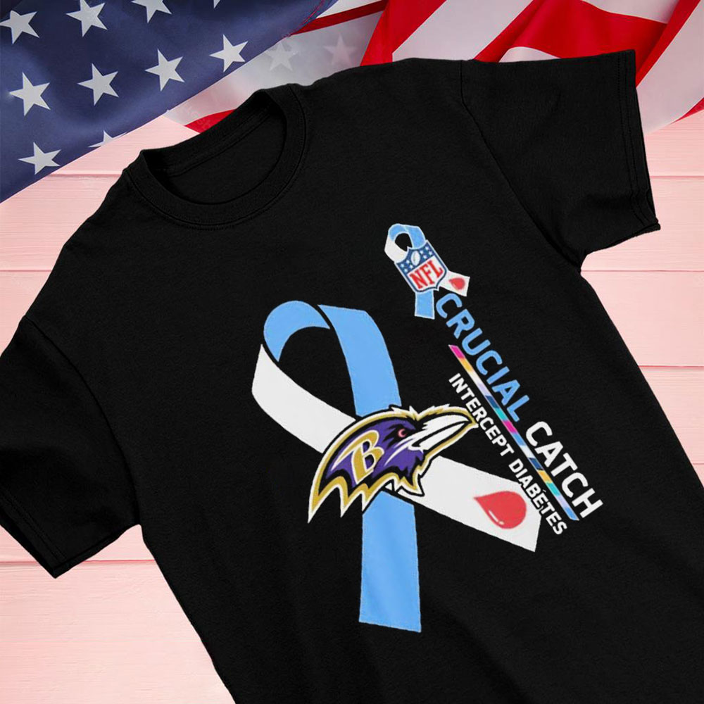 Nfl Baltimore Ravens Crucial Catch Intercept Diabetes Shirt Longsleeve T-shirt