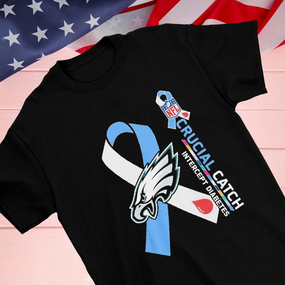 Philadelphia Eagles Crucial Catch Intercept Diabetes Nfl Logo Shirt Longsleeve T-shirt