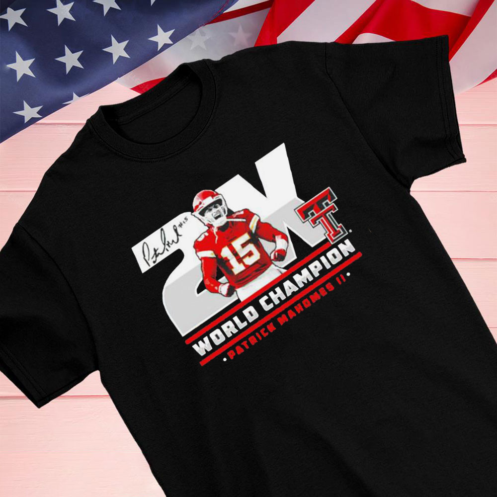 Texas Tech Red Raiders Patrick Mahomes Ii 2x World Champion Flex Signature Longsleeve T-shirt Shirt Longsleeve T-shirt