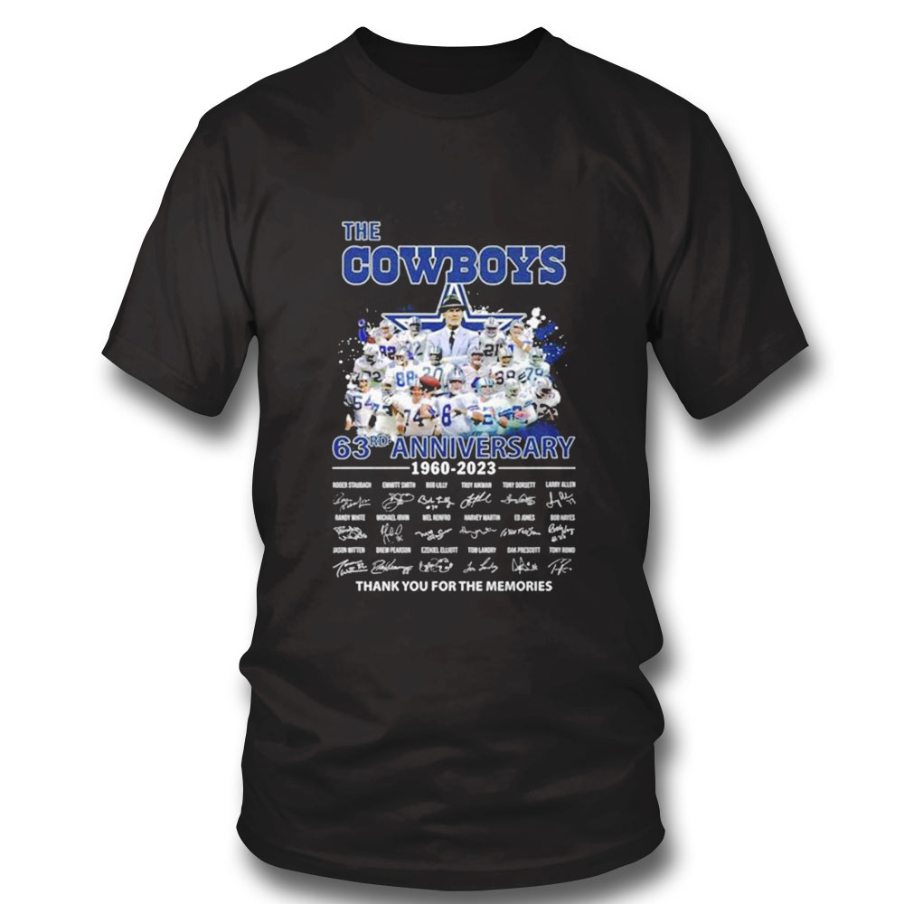 The Dallas Cowboys 63rd Anniversary 1960 2023 Thank You For The Memories Signatures Shirt