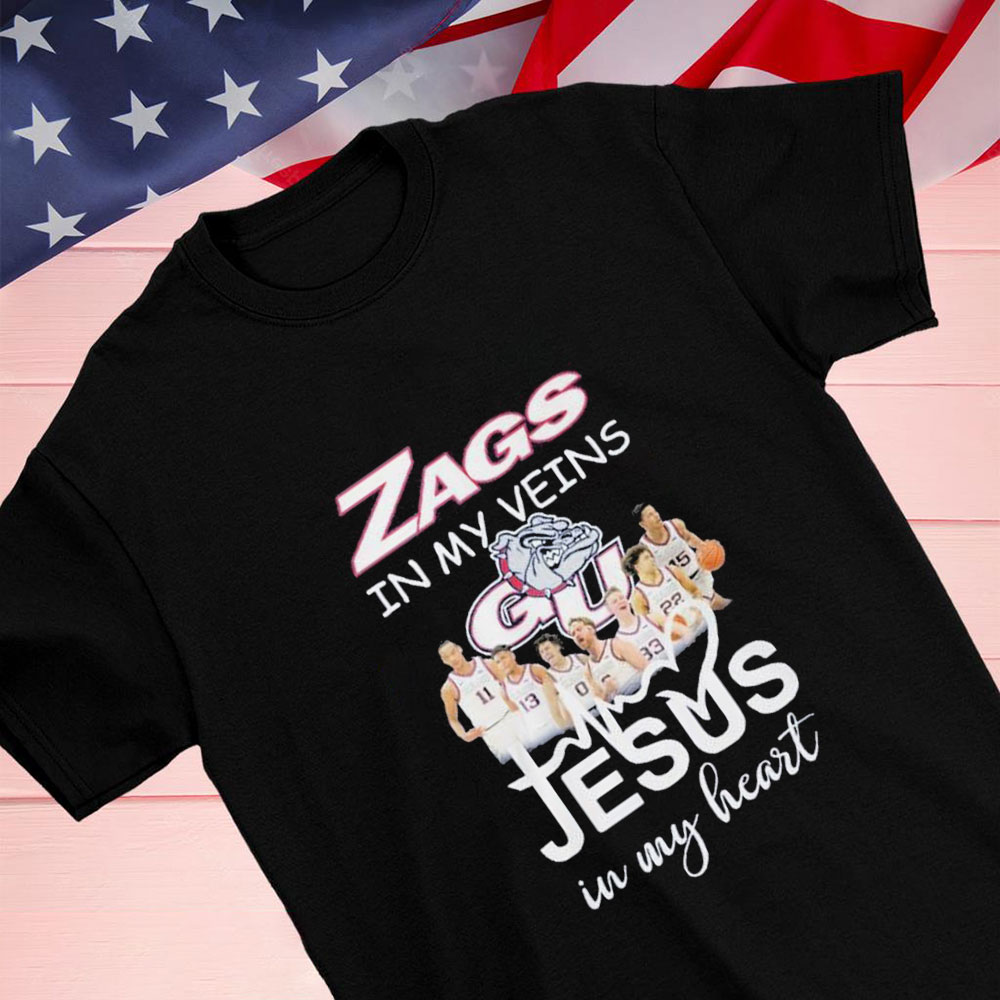 Zags In My Veins Team Jesus In My Heart Shirt Longsleeve T-shirt