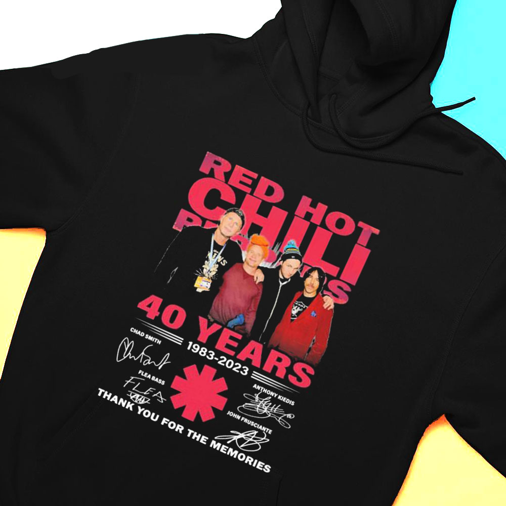 1983 2023 Red Hot Chili Peppers 40 Years Thank You For The Memories Signatures Shirt