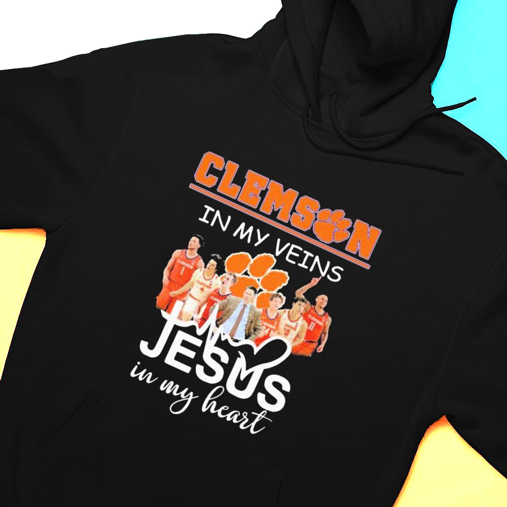 Clemson Tigers Basketball In My Veins Jesus In My Heart Shirt