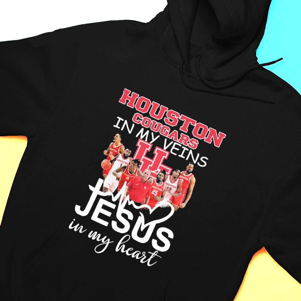 Houston Cougars In My Veins Jesus In My Heart Shirt