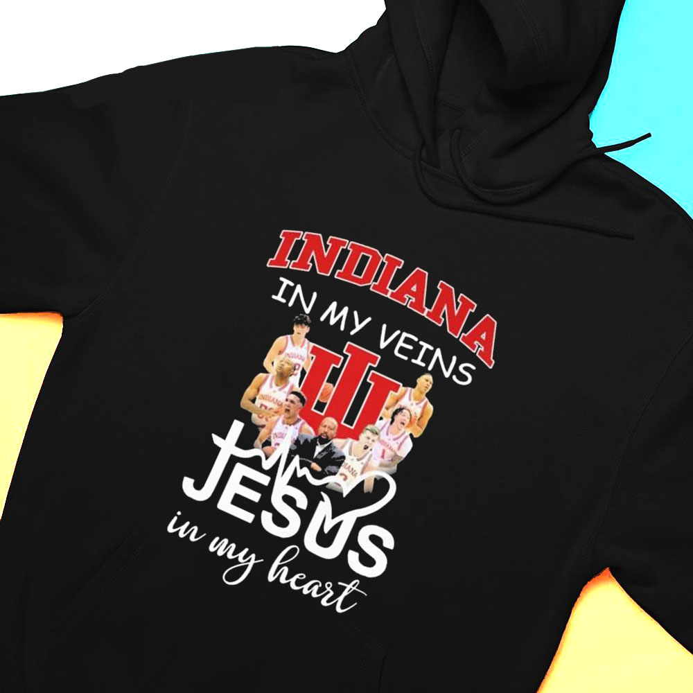 Indiana Basketball In My Veins Jesus In My Heart Shirt