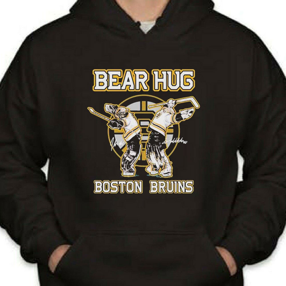 Jeremy Swayman Linus Ullmark Bear Hug Boston Bruins Signatures Shirt Longsleeve T-shirt
