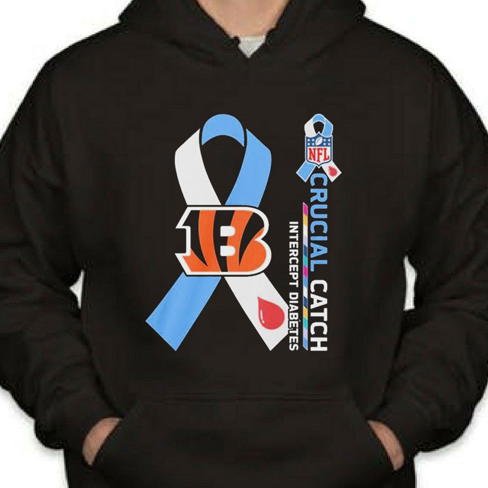 Nfl Cincinnati Bengals Crucial Catch Intercept Diabetes Shirt Longsleeve T-shirt