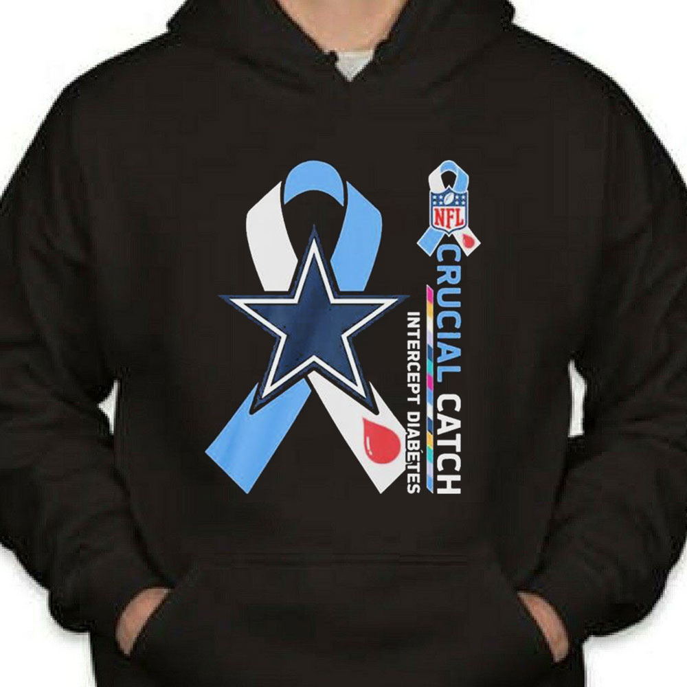 Nfl Dallas Cowboys Crucial Catch Intercept Diabetes Shirt Longsleeve T-shirt