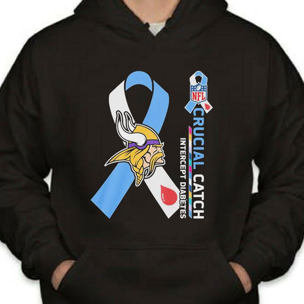 Nfl Minnesota Vikings Crucial Catch Intercept Diabetes Shirt Longsleeve T-shirt